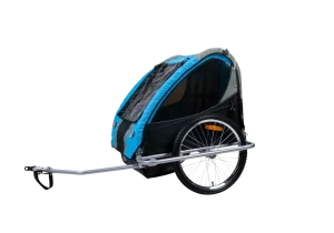 Child bike trailer available for family bike rental and cycling in Cascais