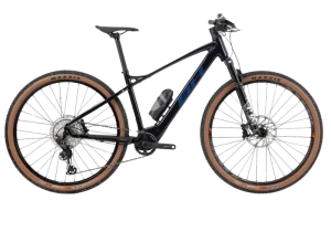 Black BH Core 29 electric mountain bike with front suspension, disc brakes and tan sidewall tyres