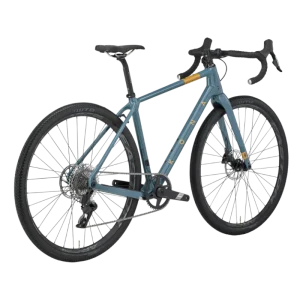 Kona Libre CR gravel bike in blue with drop handlebars and disc brakes